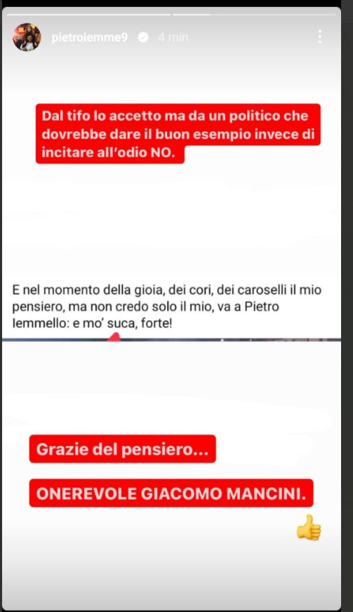 Iemmello post mancini Giacomo Mancini, il Deputato poco onorevole e molto ignominioso offende Iemmello e tifosi del Catanzaro