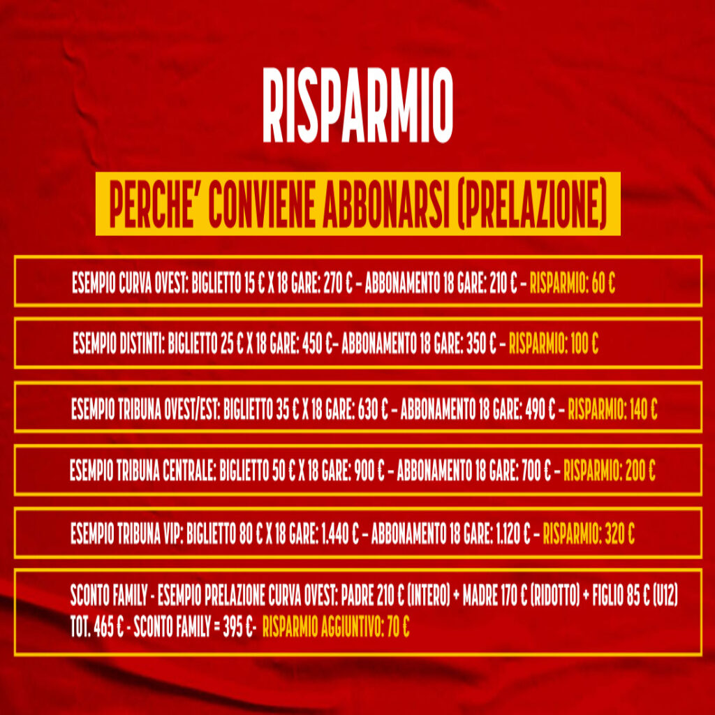 risparmio "Giuro mai ti lascerò". La guida completa per la campagna abbonamenti dell'U.S. Catanzaro 2023-2024