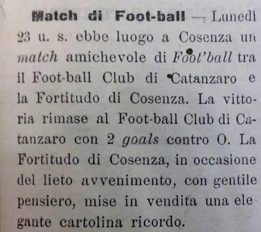 Derby1914 Giornale Cosenza Calcio 110 anni, tanti auguri, ma la storia non s’inventa!