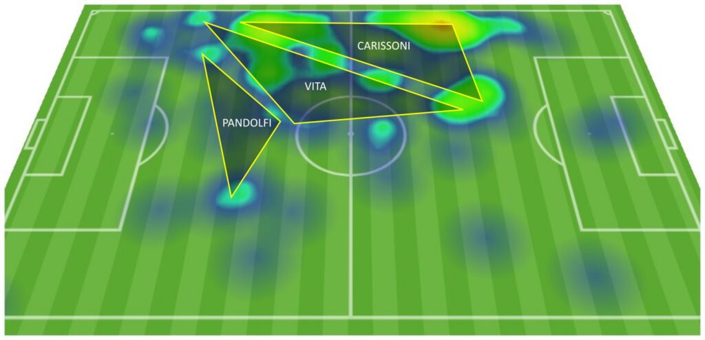 Heatmap Cittadella .jpeg L'avversario: come gioca il Cittadella di Gorini.