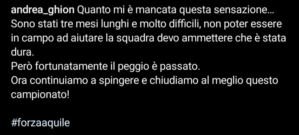 IMG 20240413 130702 Ghion: " Sono stati tre mesi lunghi e difficili. Chiudiamo al meglio questo campionato"