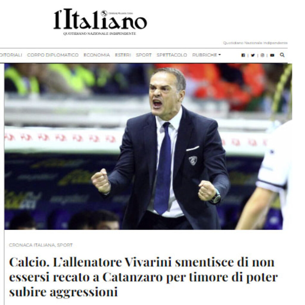 Vivarini intervista fake Catanzaro, la nota del presidente Floriano Noto in merito all'intervista FAKE pubblicata su "L'Italiano"